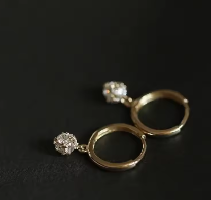 Boucles d'oreilles rondes dorées