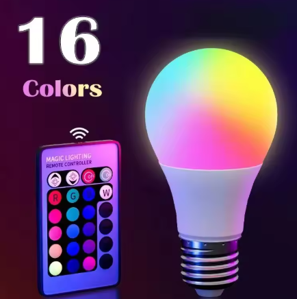 Ampoule LED multicolore, 16 couleurs